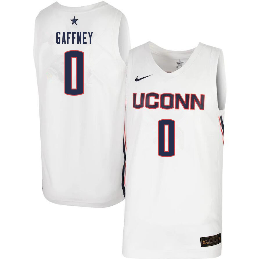 Men #0 Jalen Gaffney Uconn Huskies College Basketball Jerseys Sale-White - Click Image to Close